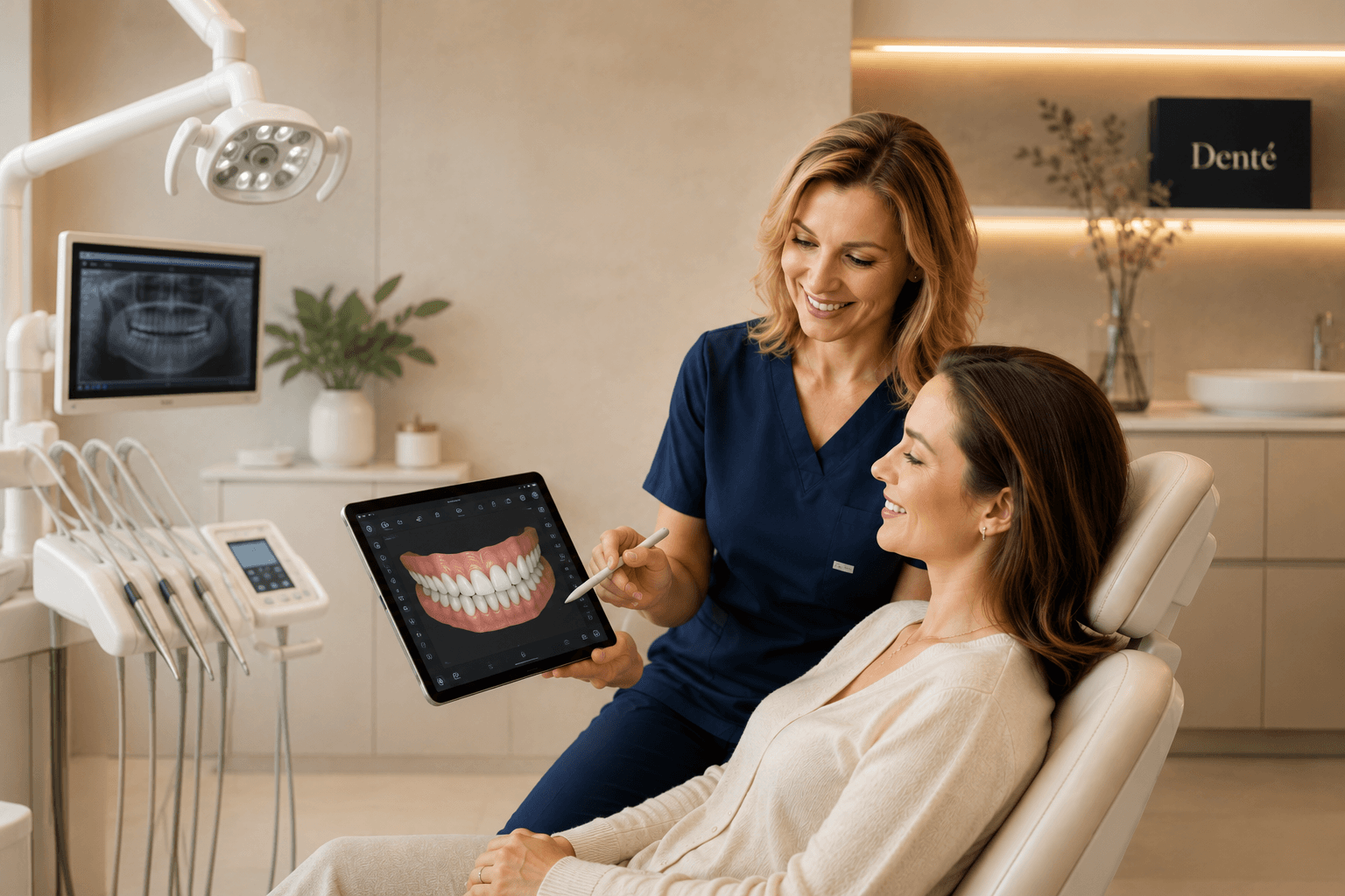 Zespół Denté podczas rozmowy z pacjentką